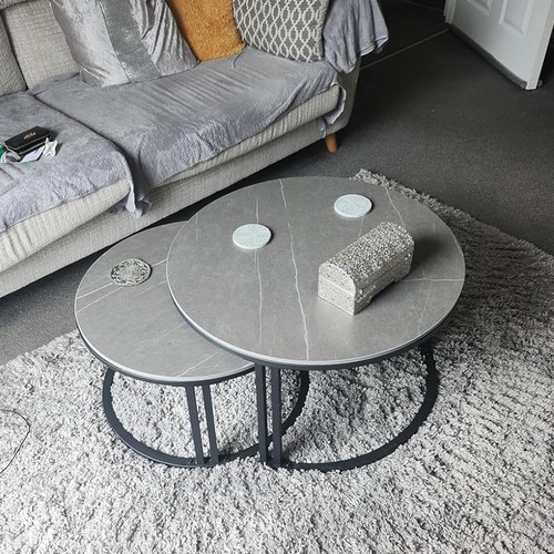 Couchtisch rund set aus - couchtisch,