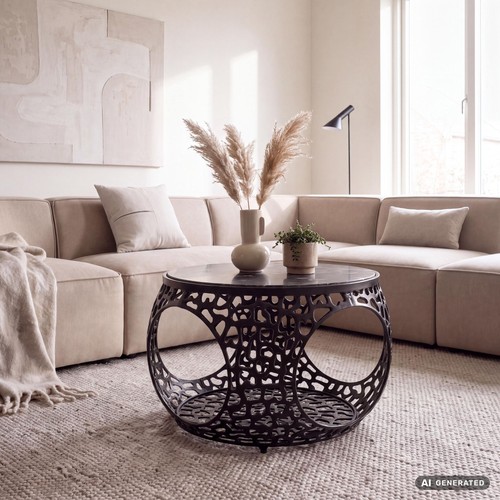 Couchtisch mit marmor - mit,