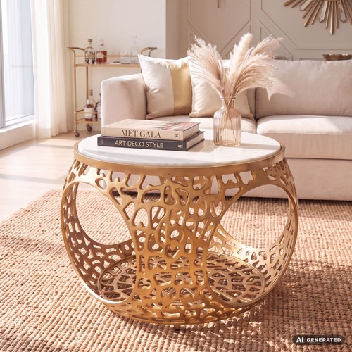 Couchtisch mit marmor - couchtisch,