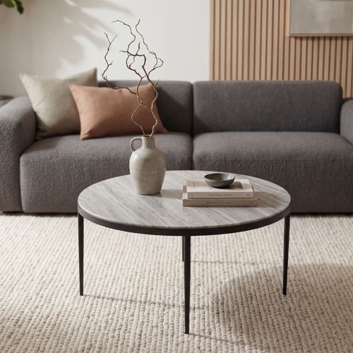 Couchtisch 70cm mit marmor - 70cm,