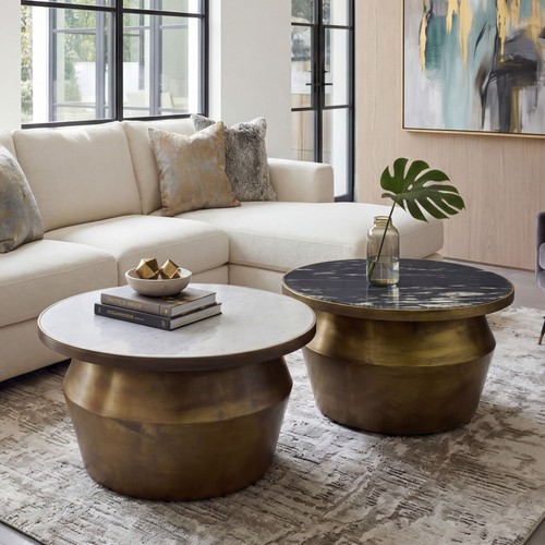 Couchtisch mit marmor platte - couchtisch,
