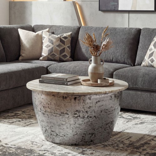 Couchtisch 60cm mit marmor - 60cm,