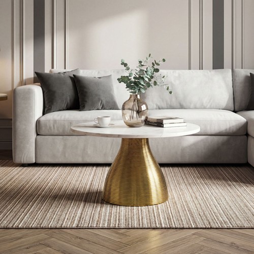 Couchtisch 60cm mit marmor - couchtisch,