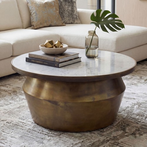 Couchtisch mit marmor - couchtisch,