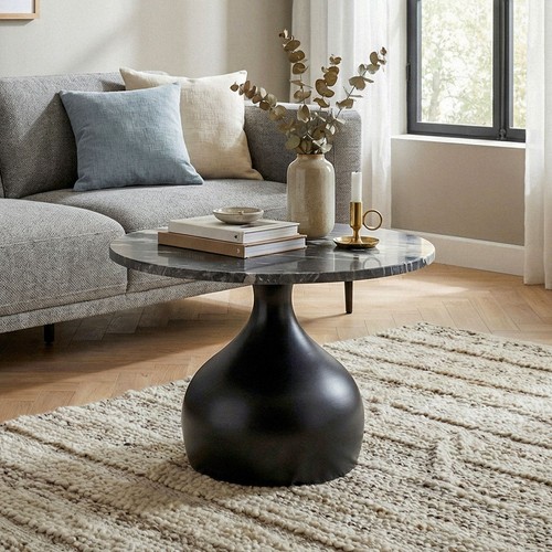 Couchtisch mit marmor platte - couchtisch,