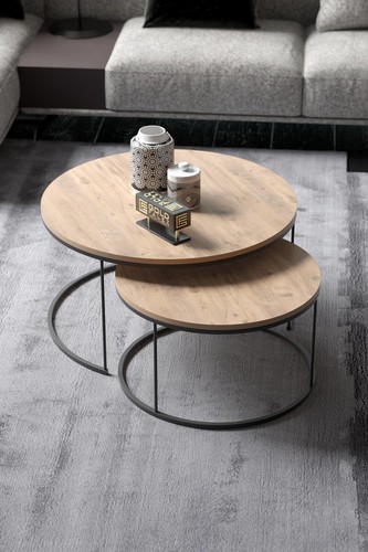 Couchtisch set teilig rund - 2-teilig,